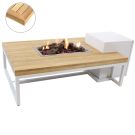 Enjoyfires vuurtafel Ambiance wit teak 120x80