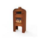 Forno Terrashaard Gap 55x50x120 cm cortenstaal met deur en pizza-oven