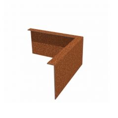 Kantopsluiting hoek corten gezet (15 cm hoog in het voorbeeld)