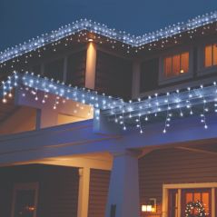 IJspegelverlichting met sneeuw effect 160 LED lampjes 8m warm-wit 