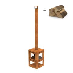 Enjoyfires cortenstaal houtkachel Madera 54x54x85 cm