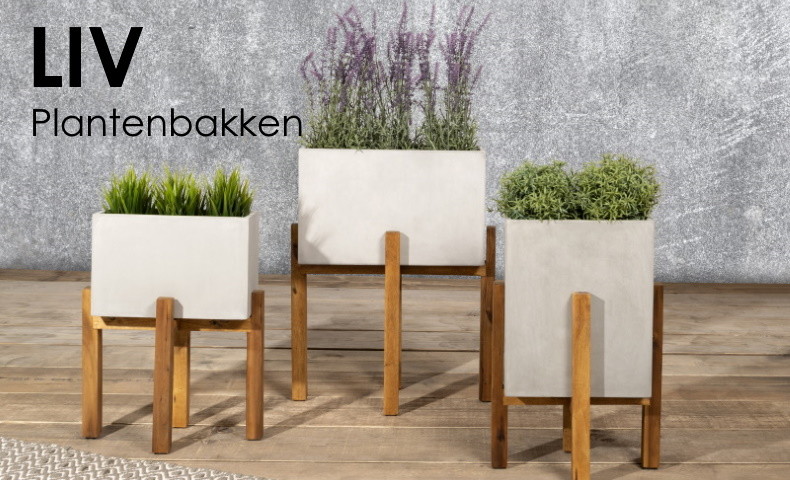 LIV betonnen plantenbakken met onderstel - Tuin-online.nl LIV plantenbakken